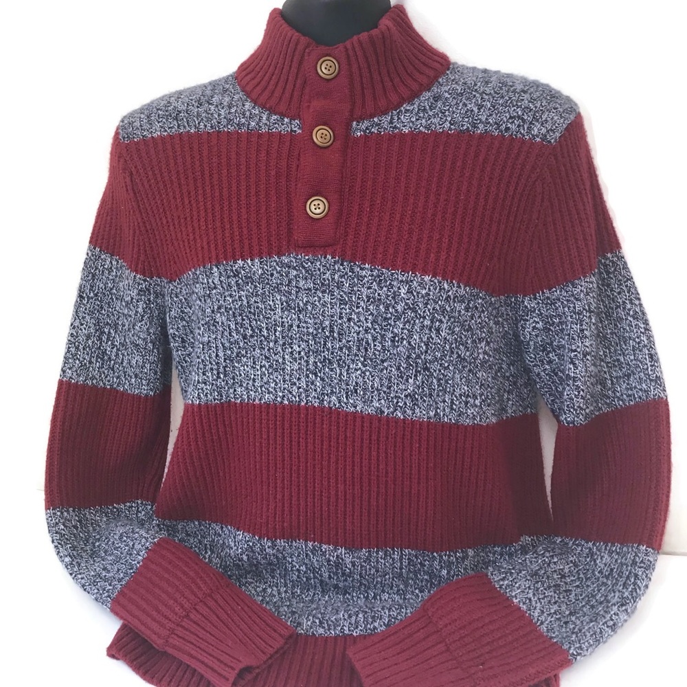 Tommy Hilfiger Men's M Mock Neck Buttons Sweater